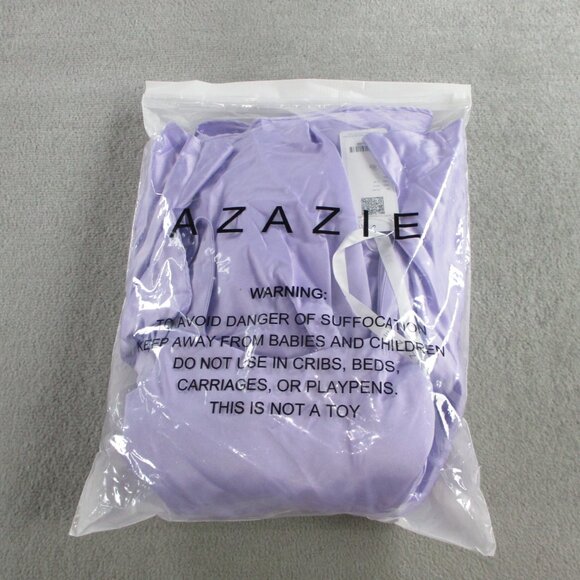 Azazie Favia Lilac A Line Dress Girls 4 Off the Shoulder Matte Satin Flower Girl - Picture 8 of 9